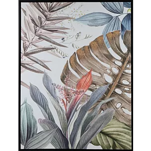 Obraz COLORS 1 barwne egzotyczne liście z akcentami złota i srebra, nadruk na płótnie w czarnej ramie