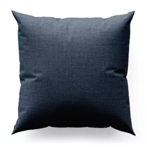 Poszewka szyta ciemnoniebieska z tkaniny w stylu eko o naturalnym splocie