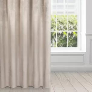 Zasłona beżowa z połyskiem, welwetowa 140x270 cm na taśma SAMANTA