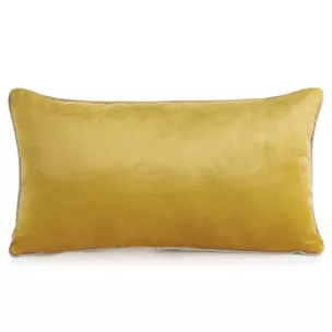 Poduszka 30 x 50 cm welwetowa musztardowa z kontrastującą lamówką GAJA 3