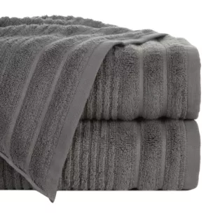 Ręcznik do rąk 30x50 cm bawełniany kolor stalowy w prążki 400 g/m2 SAMMY