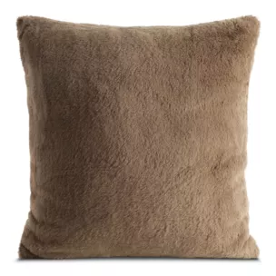 Poszewka na poduszkę 60x60 cm beżowa z miękkiej futrzanej tkaniny NINA