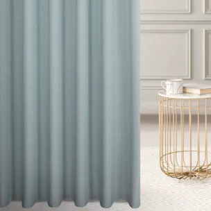 Firana szyta na taśmie 5 cm miętowa z półmatowej etaminy z efektem melanżu, wykończona obciążnikiem