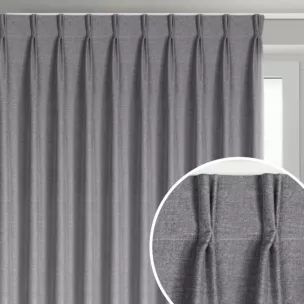 Zasłona grafitowa z 100% zaciemniającej tkaniny typu blackout 125x270 cm (wymiar podany na gotowo) system flex - NELISA