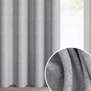 Zasłona stalowa o naturalnym melanżowym splocie 140x250 cm przelotka - LINDA