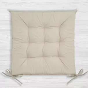 Poduszka na krzesło 40 x 40 x 5 cm wodoodporna kremowa z pikowaniem GARDEN