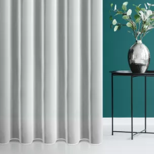 Firana szyta na taśmie 5 cm biała z delikatnej matowej tkaniny w drobną krateczę nie wymagającej prasowania, wykończonej obciążnikiem