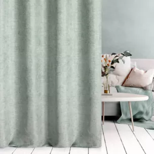 Zasłona szyta na taśmie 5 cm BRIANNA miętowa miękka szenilowa o wyraźnym splocie i lekkim połysku