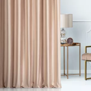 Zasłona szyta na taśmie 5 cm koralowa z miękkiej tkaniny welwetowej