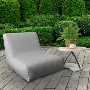 Fotel dmuchany ogrodowy 70 x 90 x 70 cm wodoodporny jasnoszary GARDEN