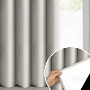 Zasłona ciemnobeżowa welwetowa 100% zaciemniająca 140x250 cm przelotka - NITA