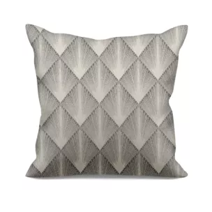 Poszewka szyta jasnobrązowo złota z tkaniny w elegancki geometryczny wzór z błyszczącą nicią