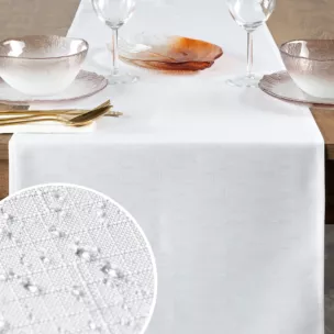 Bieżnik na stół 40x140 cm biały wodoodporny - KATE