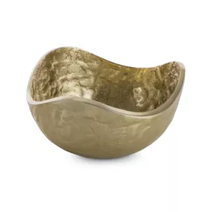 Metalowa misa PEDRO o falujących brzegach złota