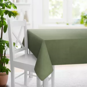 Obrus na wymiar DORA - HIT szałwiowy z miękkiej tkaniny o welurowej strukturze