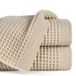 Ręcznik kąpielowy 90x150 cm bawełniany kolor beżowy o charakterystycznej gofrowej strukturze 400 g/m2 MELO