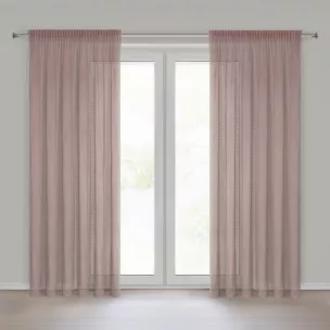 Zasłona z siateczki różowa 140x270 cm taśma - GABBY