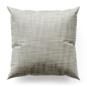 Poszewka szyta kremowa z tkaniny w stylu eko o naturalnym splocie, z efektem melanżu, wykończona obciążnikiem