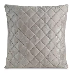 Poszewka na poduszkę 45x45 cm welwetowa beżowa, pikowana metoda hot press zdobiona błyszczącym przecieranym nadrukiem BLINK 43