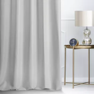 Zasłona szyta na taśmie 5 cm LUXOR jasnosrebrna z eleganckiej lśniącej tkaniny o drobnym splocie