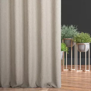 Zasłona szyta na taśmie 5 cm beżowa z tkaniny bukla z efektem melanżu