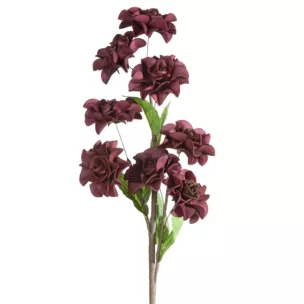 Kwiat sztuczny ciemnofioletowy z plastycznej pianki foamiran 65 cm