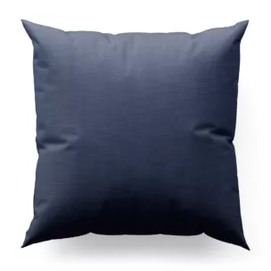 Poszewka szyta granatowa z miękkiej tkaniny o naturalnym splocie w stylu ekologicznym