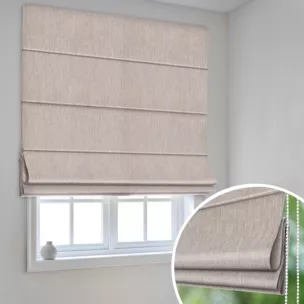 Roleta rzymska beżowa z miękkiej tkaniny z efektem melanżu