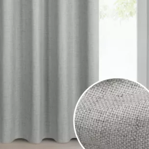 Zasłona ciemnobeżowa w stylu eko 140x270 cm taśma - JULA2