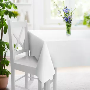 Obrus szyty naturalny z tkaniny typu Blackout zaciemniającej w 100%