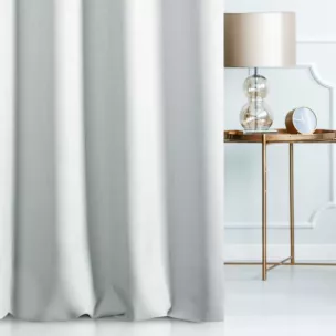 Zasłona szyta na taśmie 5 cm STYLE jasnosrebrna o naturalnym charakterze, z widocznym, ozdobnym splotem