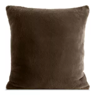 Poszewka na poduszkę 45x45 cm ciemnobrązowa z miękkiej futrzanej tkaniny NINA