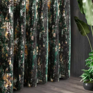 Tkanina zasłonowa welwet zdobiony metalicznym nadrukiem