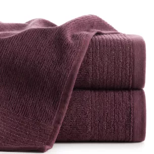 Ręcznik do rąk 30x50 cm bawełniany kolor burgundowy zdobiony błyszczącą bordiurą 500 g/m2 LARI