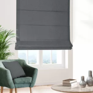 Roleta rzymska grafitowa z tkaniny z jodełkowym wzorem geometrycznym