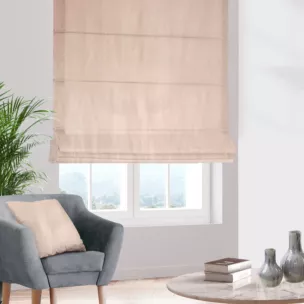 Roleta rzymska SAFARI jasnobeżowa z miękkiej welwetowej tkaniny z połyskiem