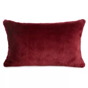 Poszewka na poduszkę 30x50 cm bordowa z miękkiej futrzanej tkaniny NINA