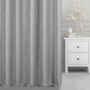 Zasłona szyta na taśmie 5 cm srebrna z gładkiego, matowego welwetu