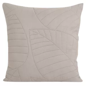 Poszewka na poduszkę 40x40 cm szarobeżowa z motywem liści wytłaczanym techniką hot press BONI DESIGN 91