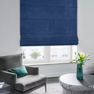 Roleta rzymska GEMMA granatowa ze szlachetnej grubej tkaniny welwetowej o gramaturze 400g/m2