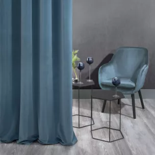 Zasłona ciemnoniebieska z matowego welwetu 140x250 cm przelotka - ADELLE - Diva Line