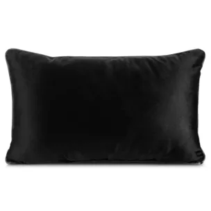 Poduszka 30 x 50 cm welwetowa czarna z kontrastującą lamówką GAJA 3