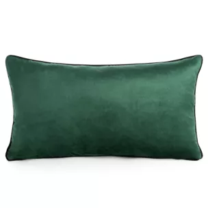 Poduszka 30 x 50 cm welwetowa ciemnozielona z kontrastującą lamówką GAJA 3