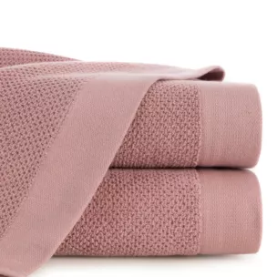 Ręcznik kąpielowy 50x90 cm bawełniany kolor pudrowy róż o ryżowej strukturze 550 g/m2 RISO