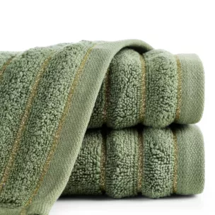 Ręcznik kąpielowy 30x50 cm bawełniany kolor zielony z błyszczącą bordiurą 500 g/m2 NADINE