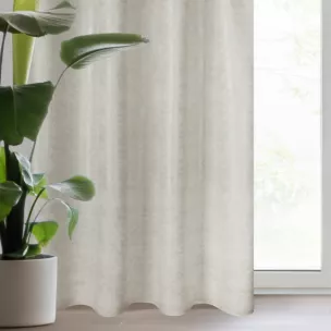 Zasłona naturalna o płóciennym splocie ze złotym połyskiem 140x280 cm taśma - BLANKA