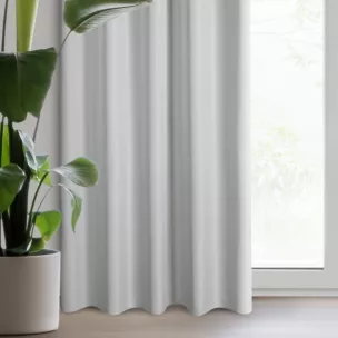 Zasłona srebrna z matowej gładkiej tkaniny 140x270 cm taśma - RITA