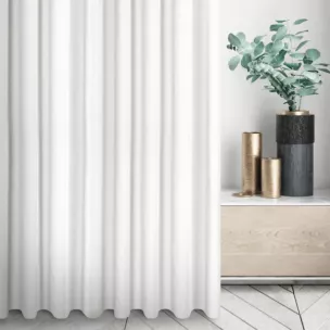 Zasłona szyta na taśmie 5 cm kremowa z tkaniny strukturalnej z delikatnym połyskiem