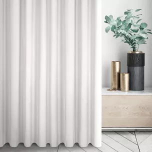 Zasłona szyta na tunelu srebrna z tkaniny strukturalnej z delikatnym połyskiem