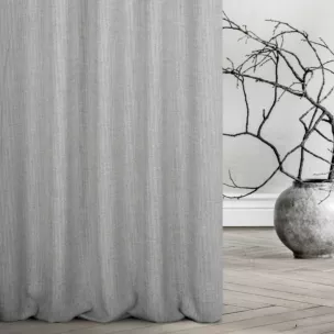 Zasłona szyta na taśmie 5 cm srebrna o naturalnym splocie w melanżowych odcieniach